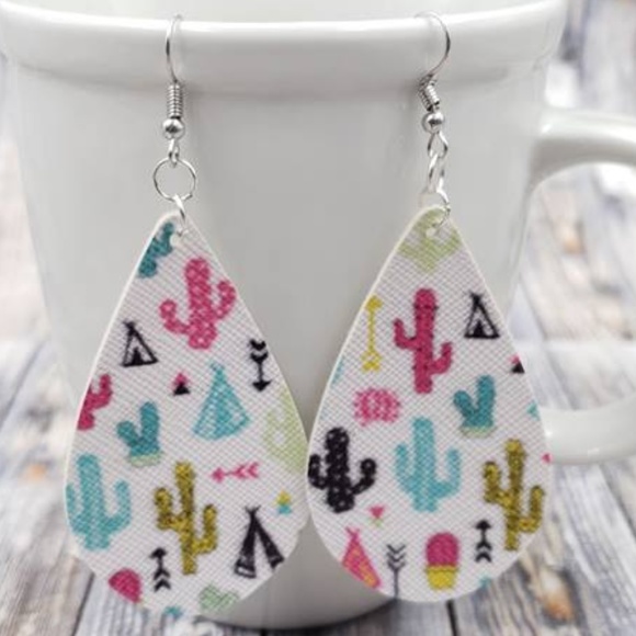 Handmade Jewelry - 2.5" Cactus Earrings Handmade Jewelry - 2.5" Cactus Earrings